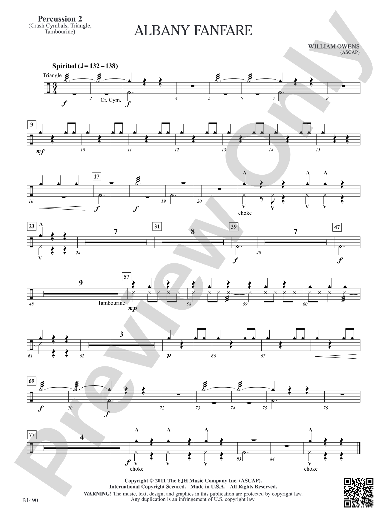 Albany Fanfare: Percussion 2