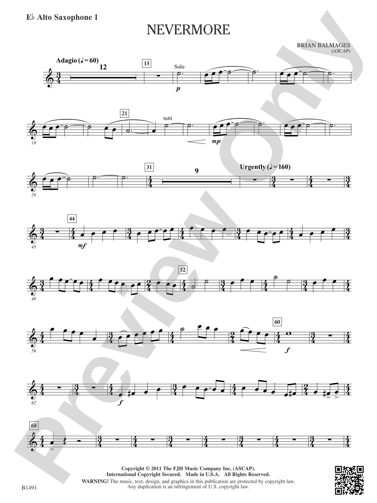 Nevermore: E-flat Alto Saxophone 1