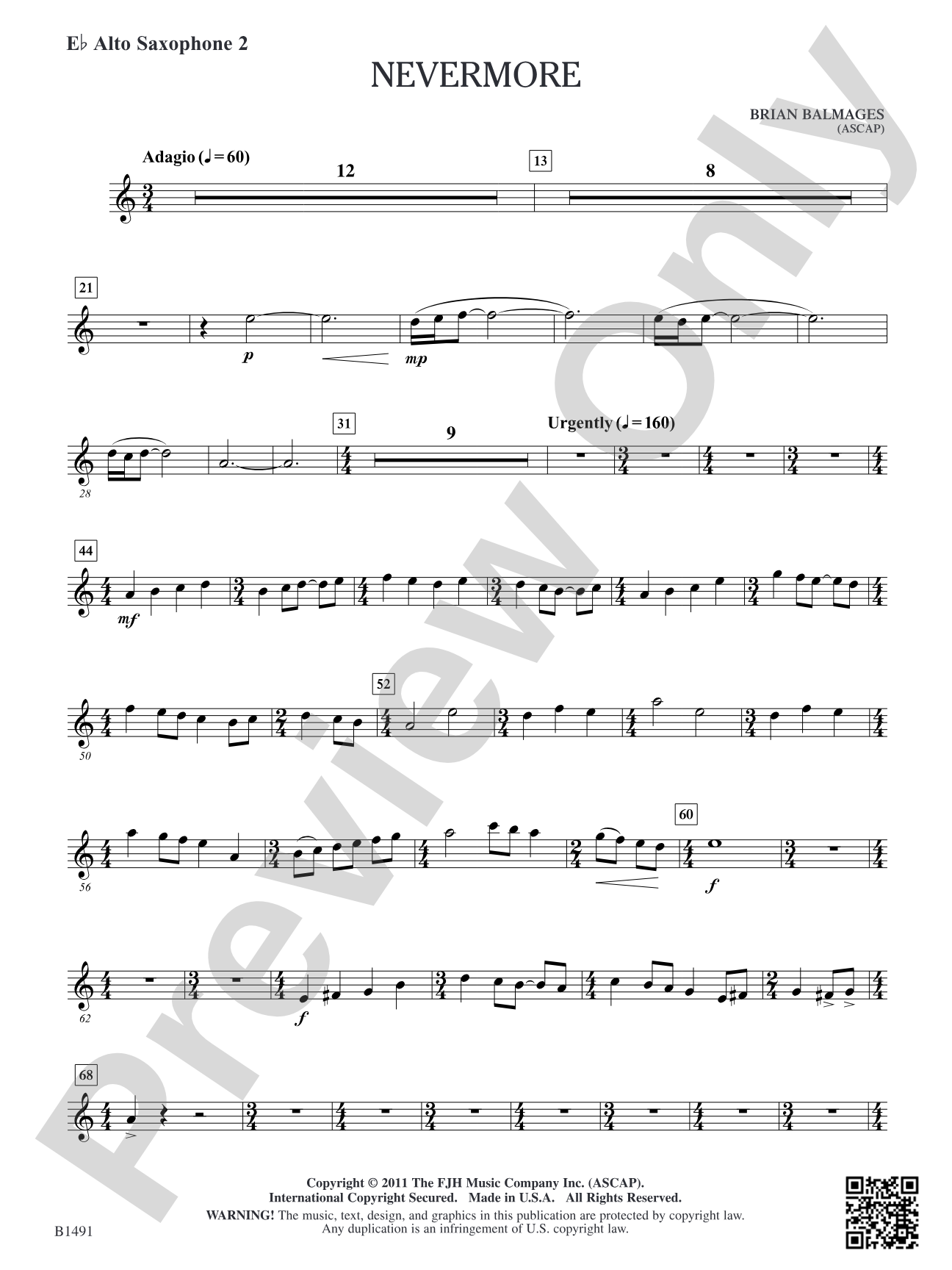 Nevermore: E-flat Alto Saxophone 2
