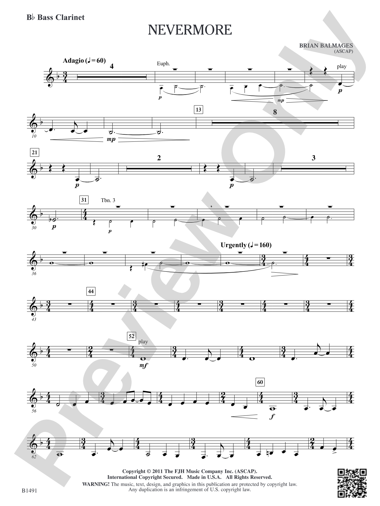 Nevermore: B-flat Bass Clarinet