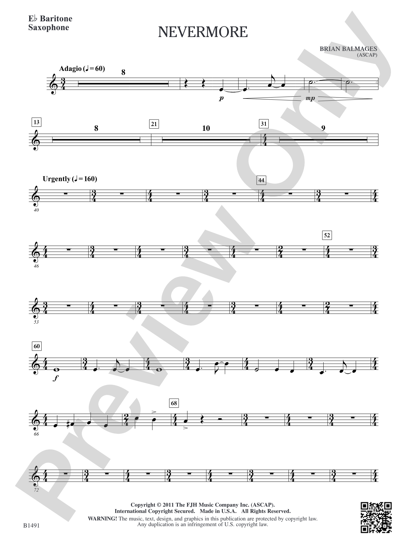 Nevermore: E-flat Baritone Saxophone