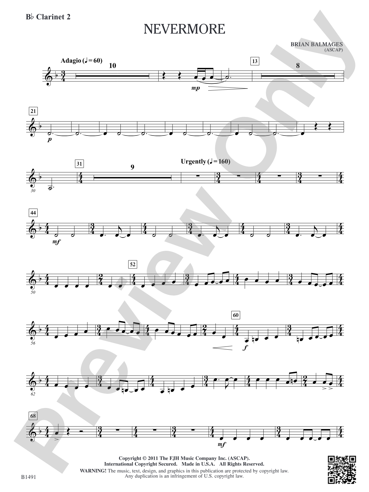 Nevermore: B-flat Clarinet 2