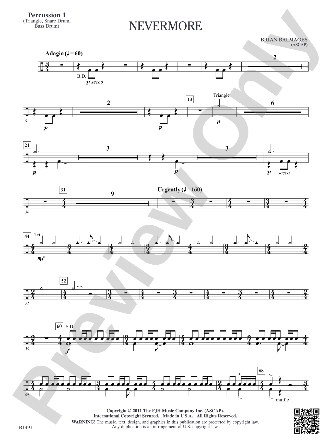 Nevermore: Percussion 1