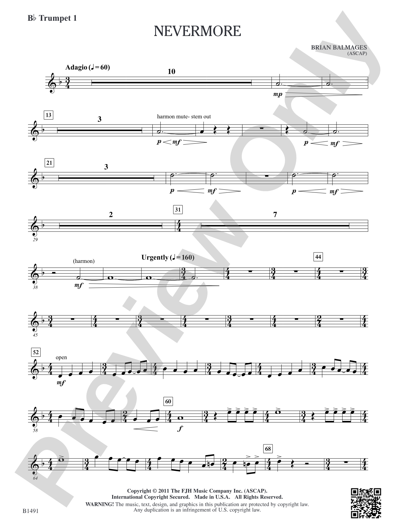 Nevermore: B-flat Trumpet 1