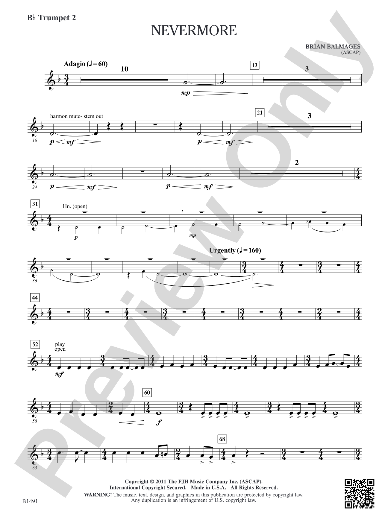 Nevermore: B-flat Trumpet 2