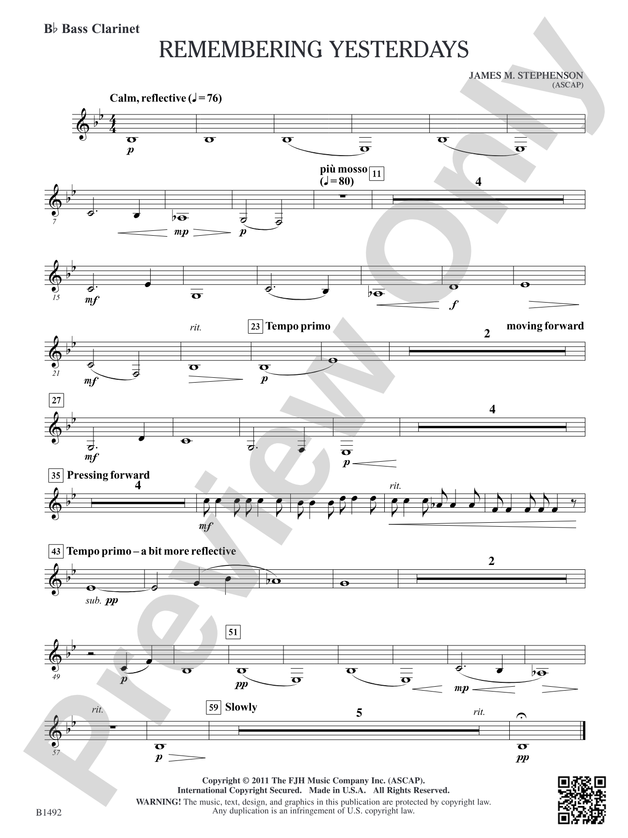 Remembering Yesterdays: B-flat Bass Clarinet