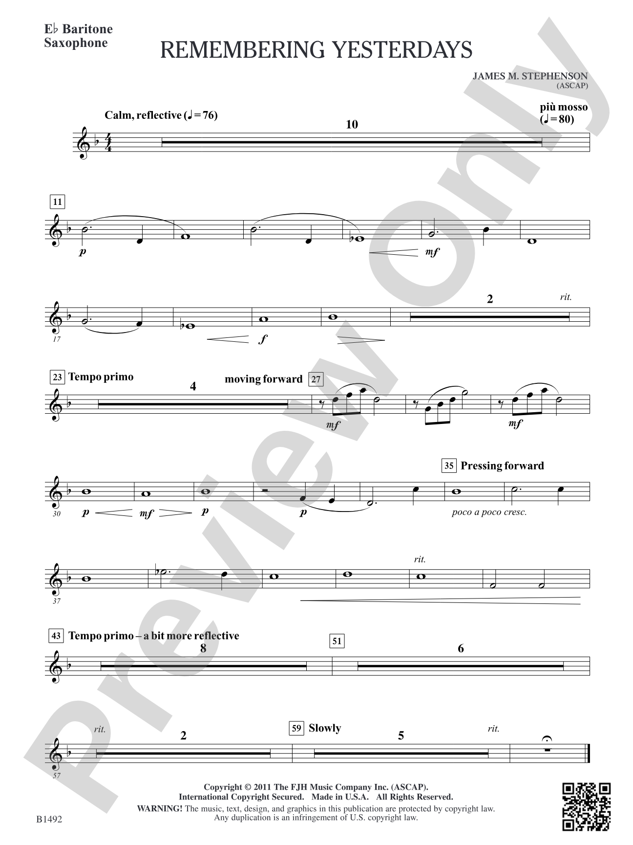 Remembering Yesterdays: E-flat Baritone Saxophone