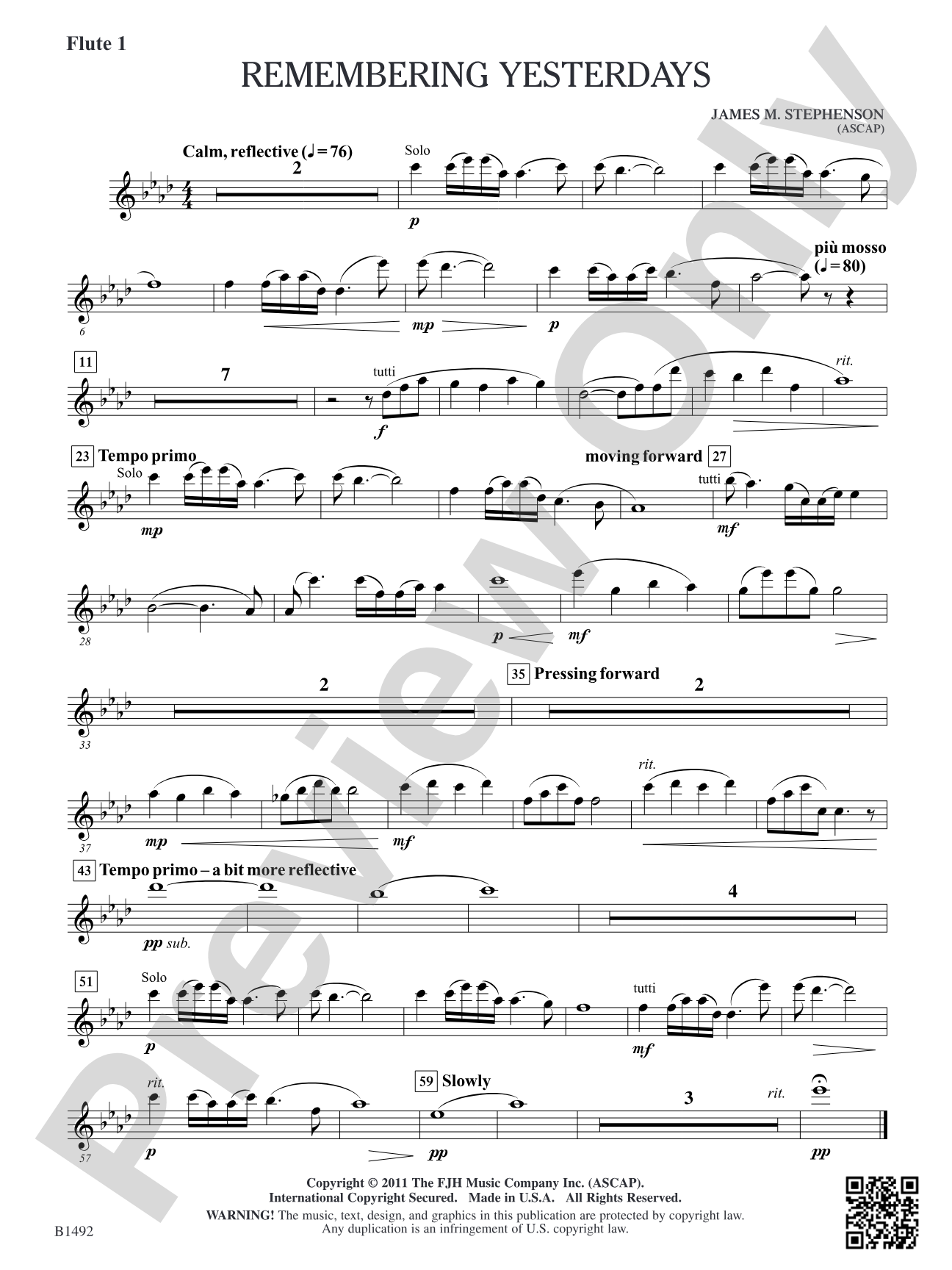 Remembering Yesterdays: Flute 1