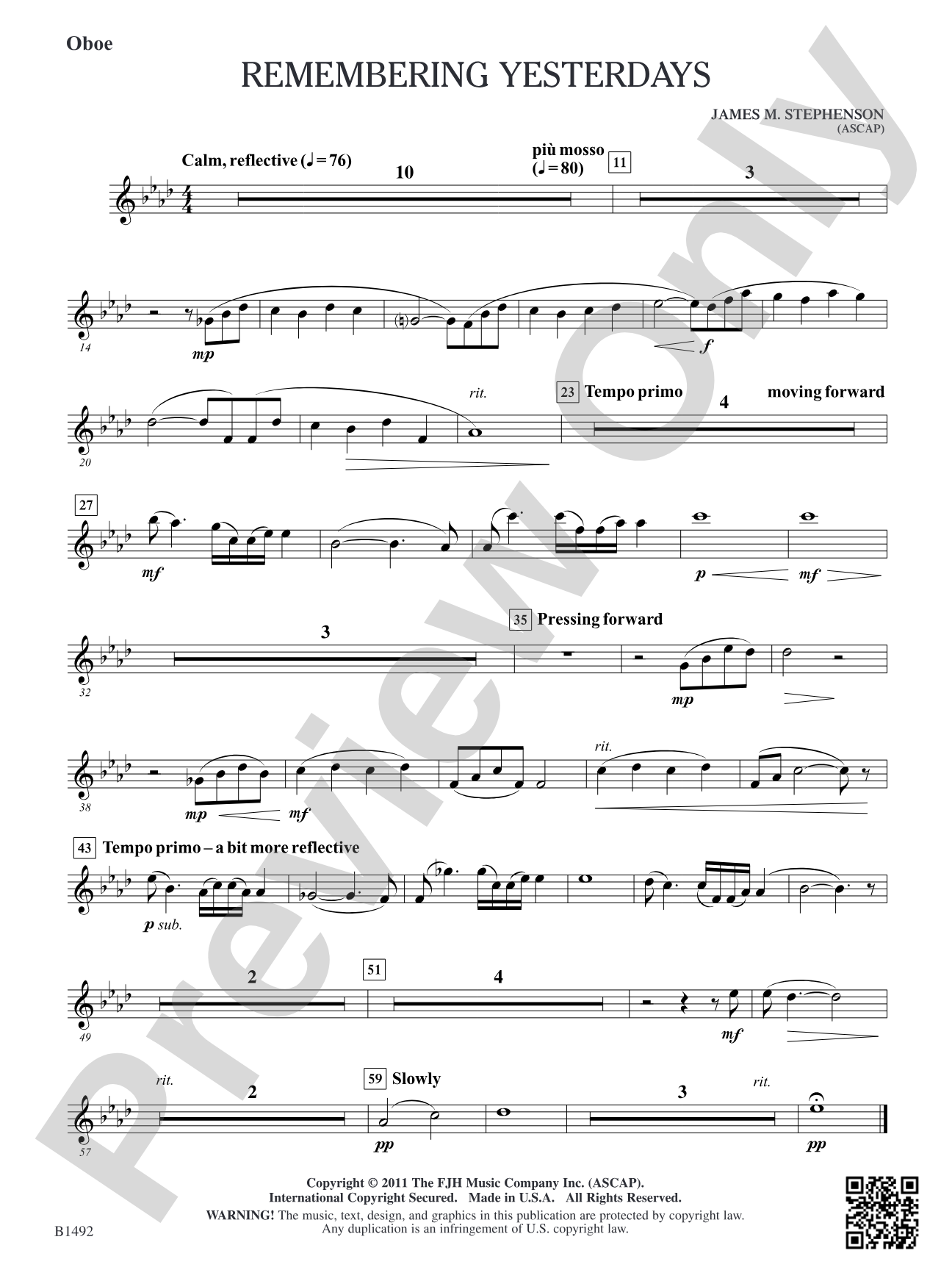 Remembering Yesterdays: Oboe