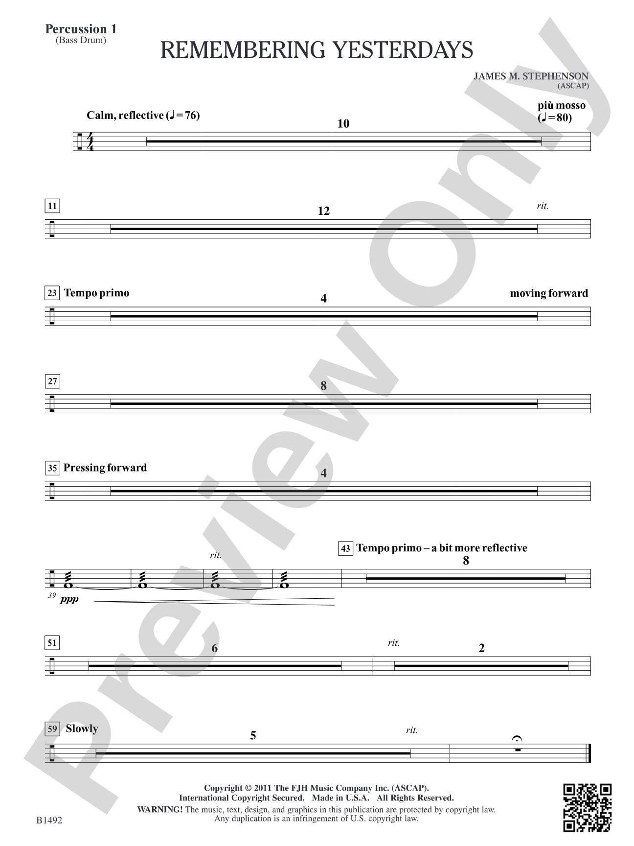 Remembering Yesterdays: Percussion 1