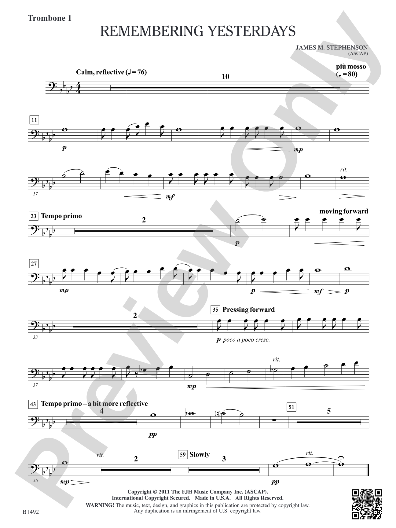 Remembering Yesterdays: Trombone 1