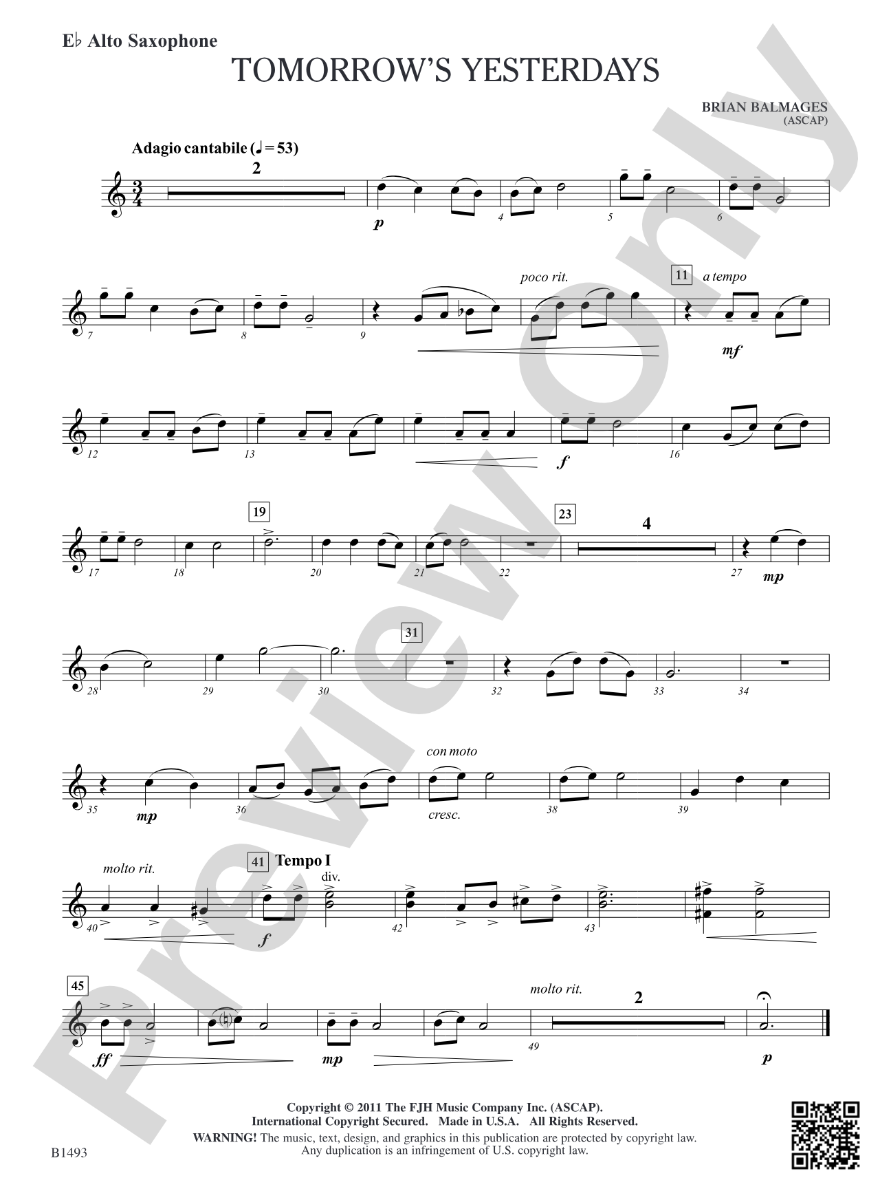 Tomorrow's Yesterdays: E-flat Alto Saxophone