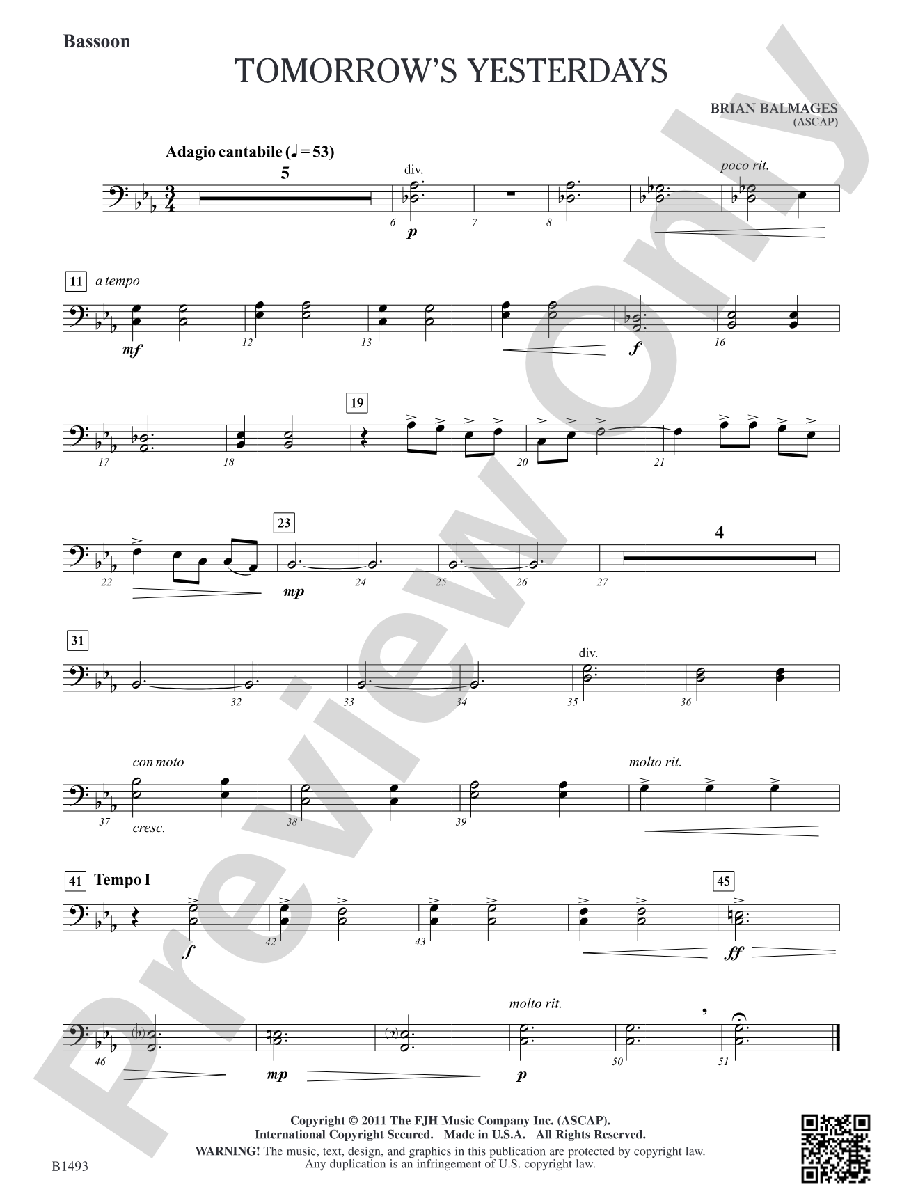 Tomorrow's Yesterdays: Bassoon