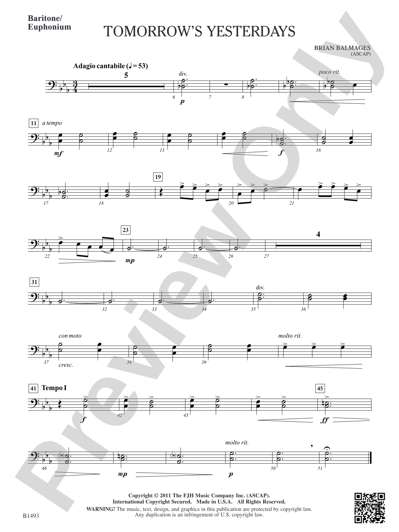 Tomorrow's Yesterdays: Baritone/Euphonium