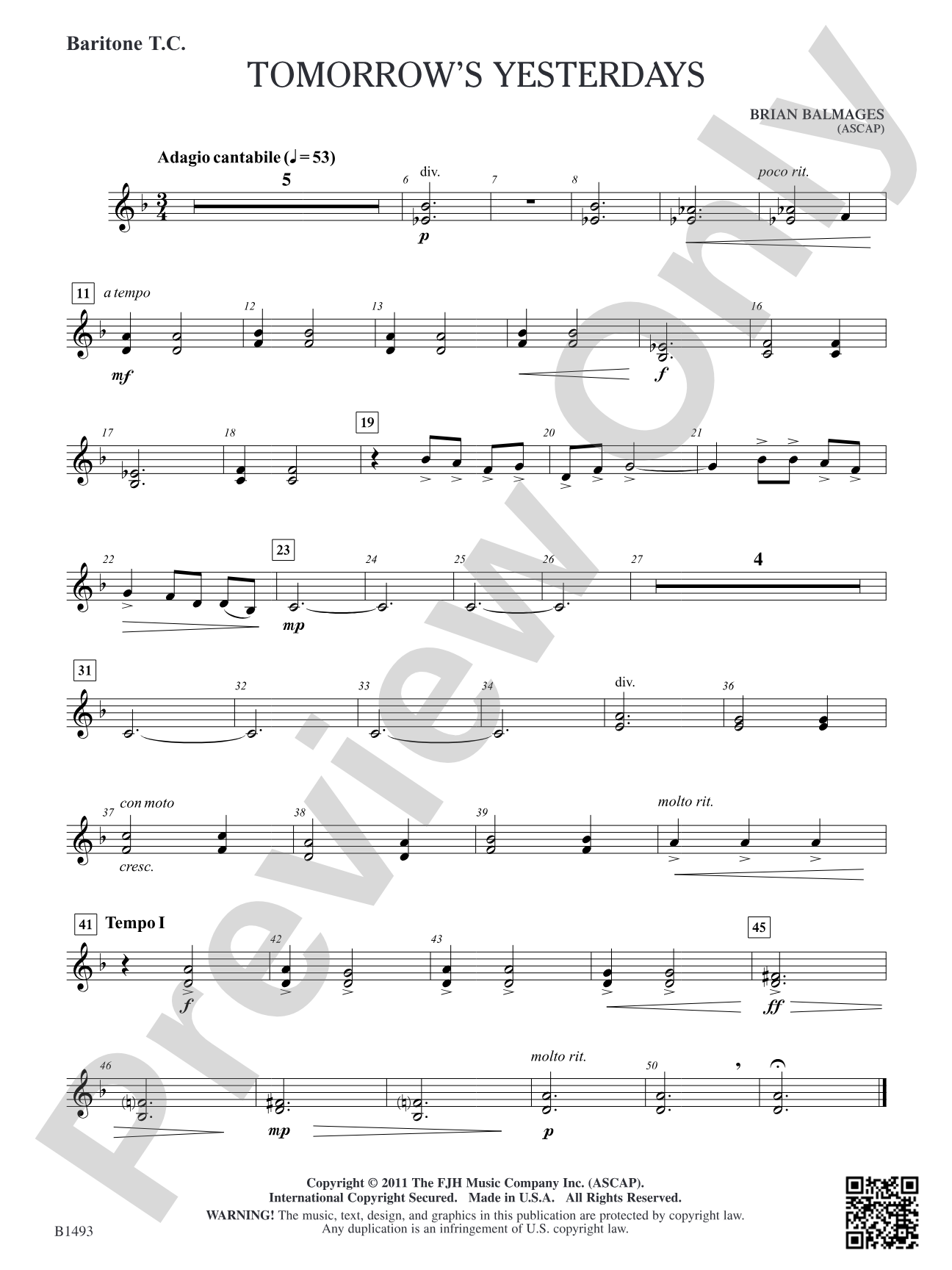 Tomorrow's Yesterdays: Baritone T.C.