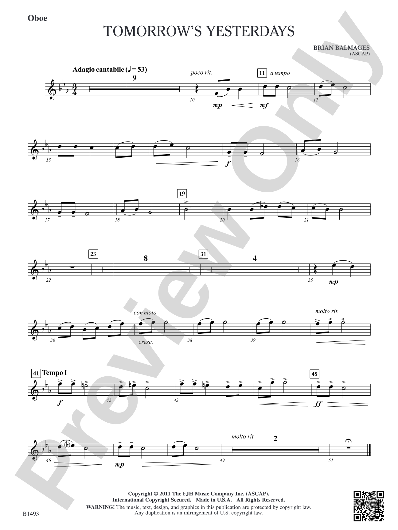 Tomorrow's Yesterdays: Oboe