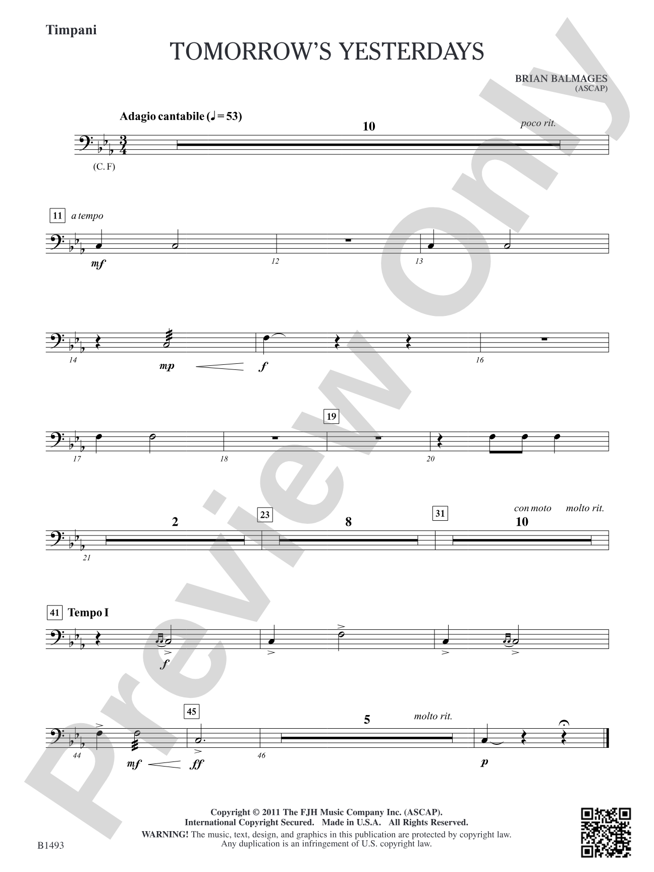 Tomorrow's Yesterdays: Timpani (opt.)