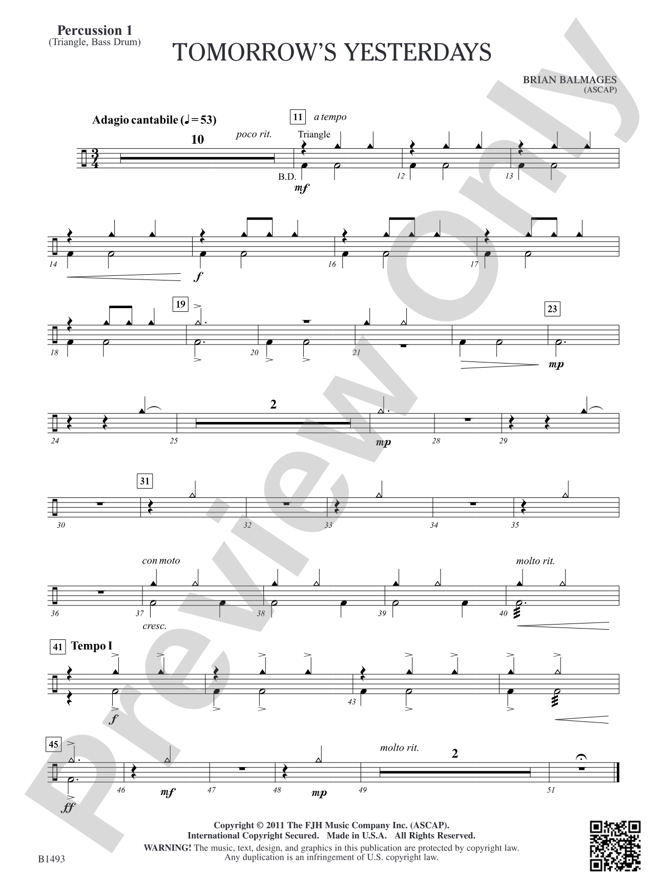Tomorrow's Yesterdays: Percussion 1