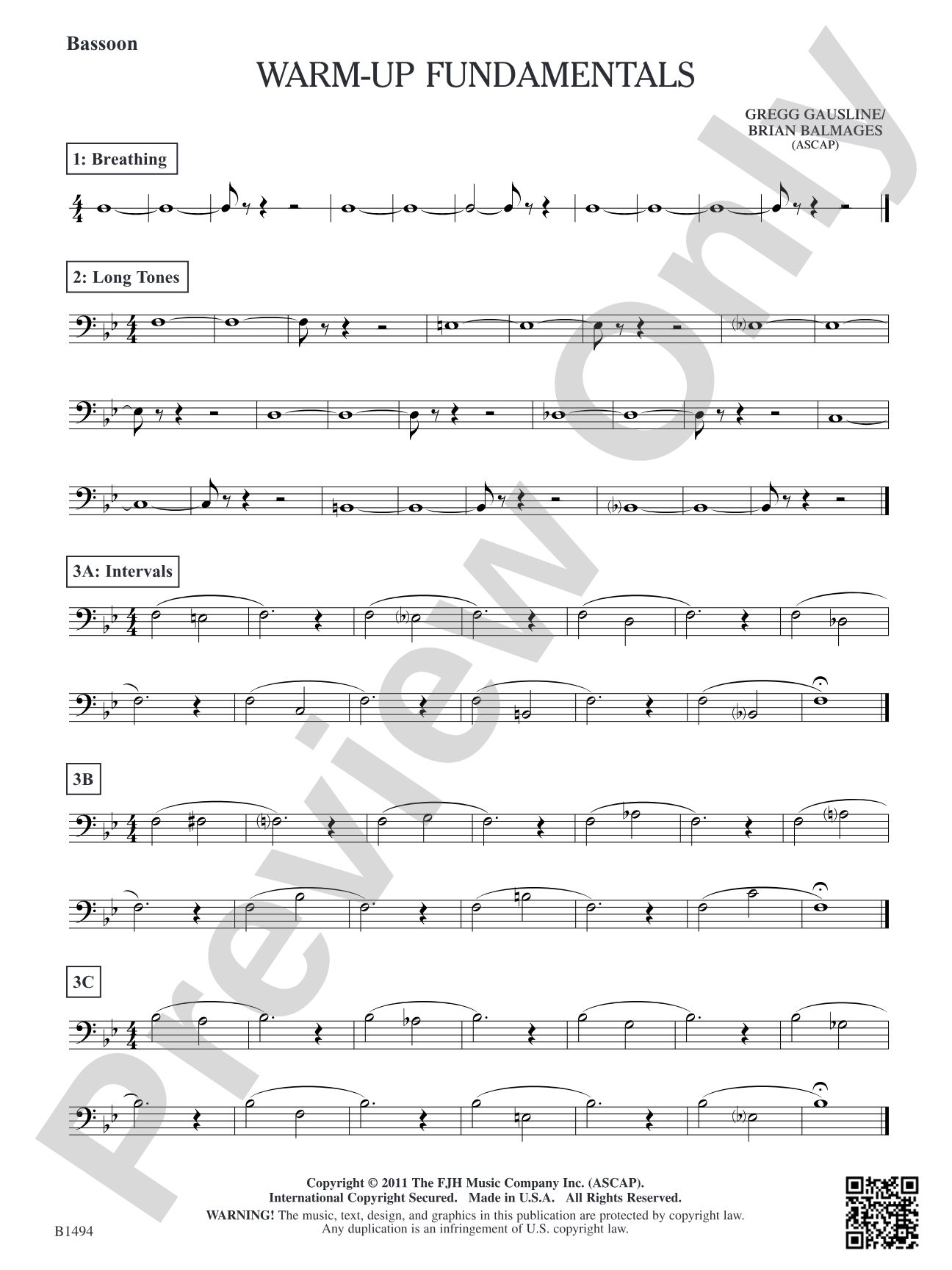 Warm-Up Fundamentals for Concert Band: Bassoon
