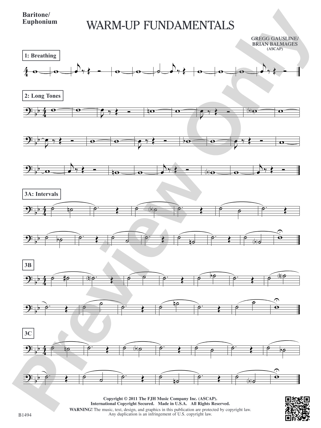 Warm-Up Fundamentals for Concert Band: Baritone/Euphonium