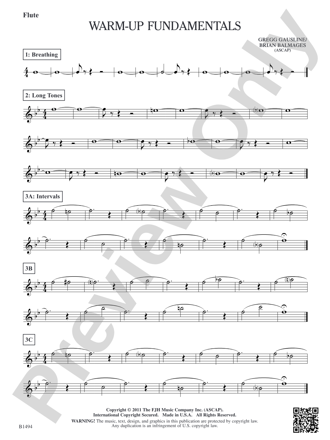 Warm-Up Fundamentals for Concert Band: Flute