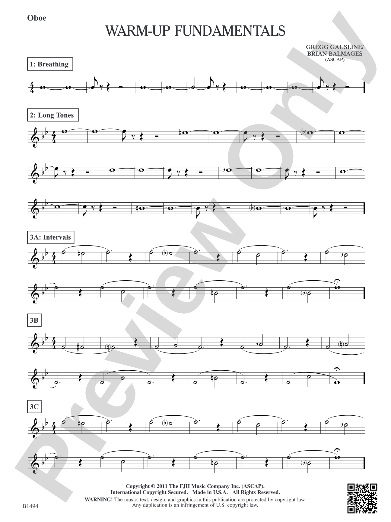 Warm-Up Fundamentals for Concert Band: Oboe