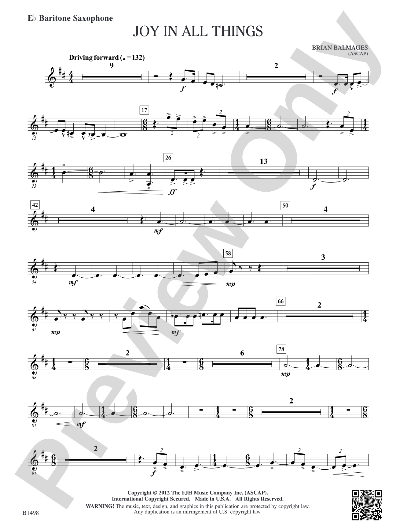 Joy in All Things: E-flat Baritone Saxophone