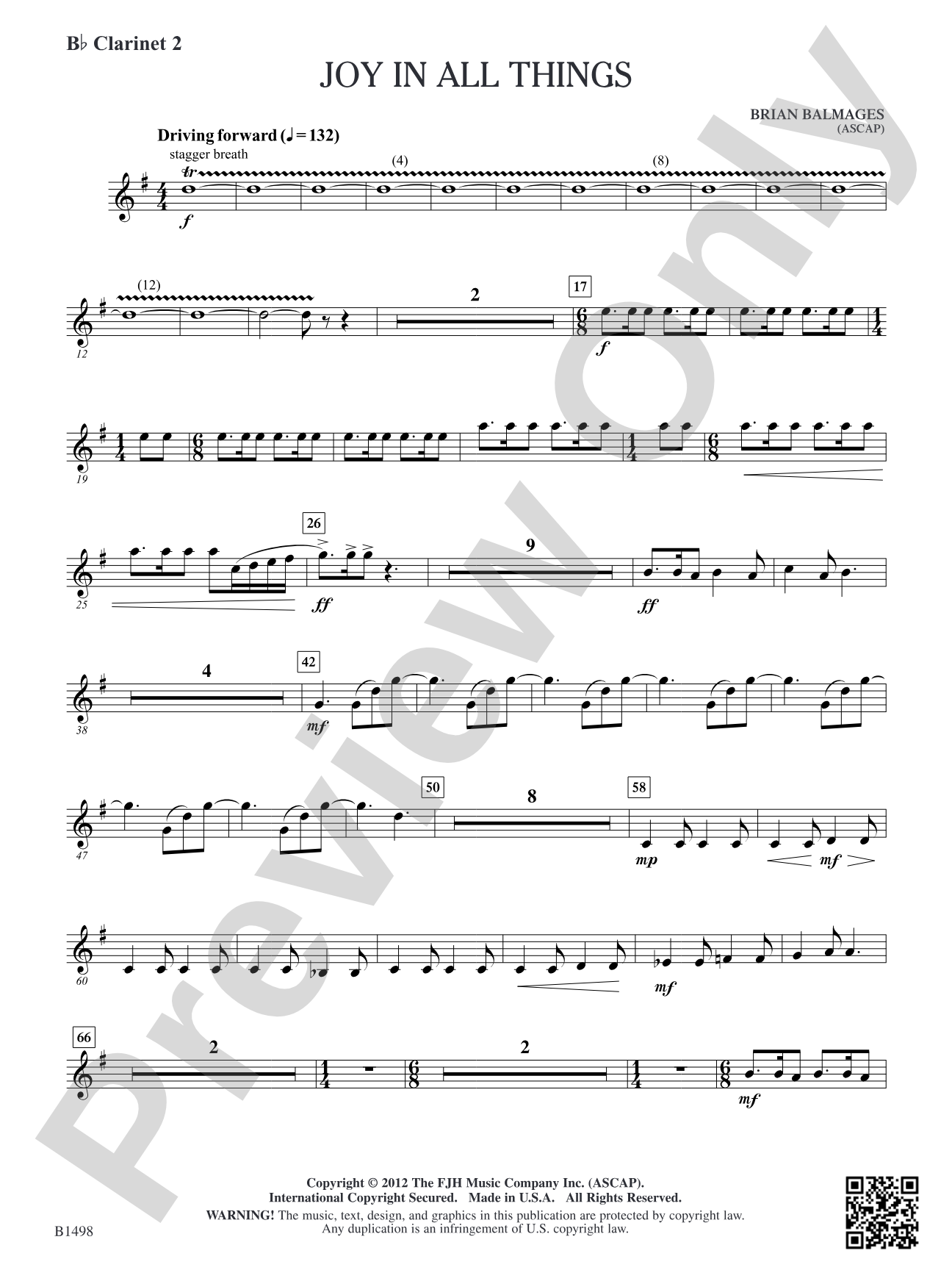 Joy in All Things: B-flat Clarinet 2