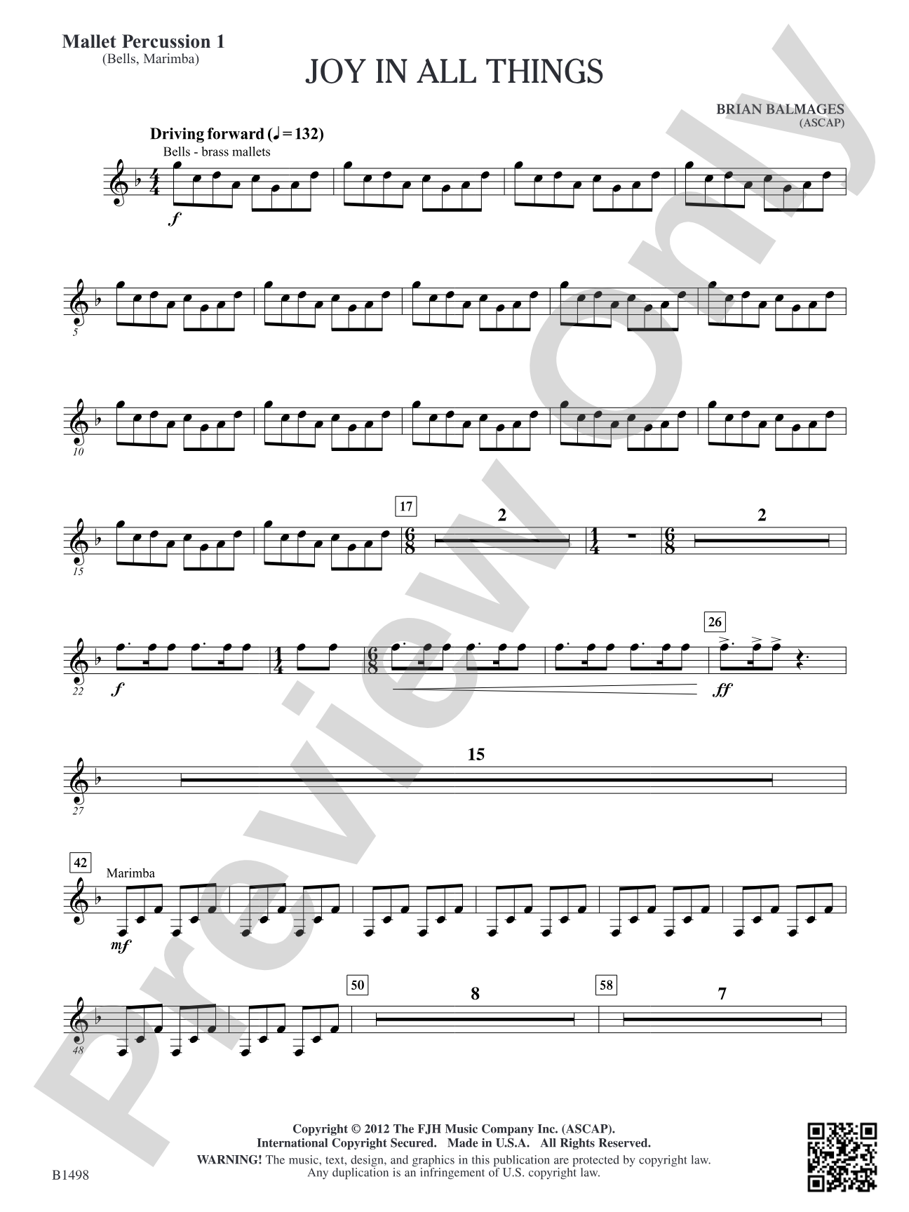 Joy in All Things: Mallet Percussion 1