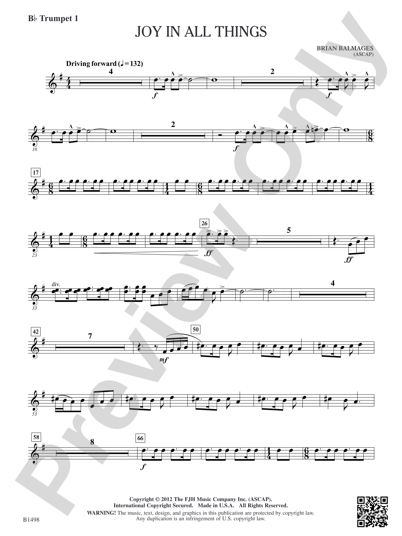 Joy in All Things: B-flat Trumpet 1