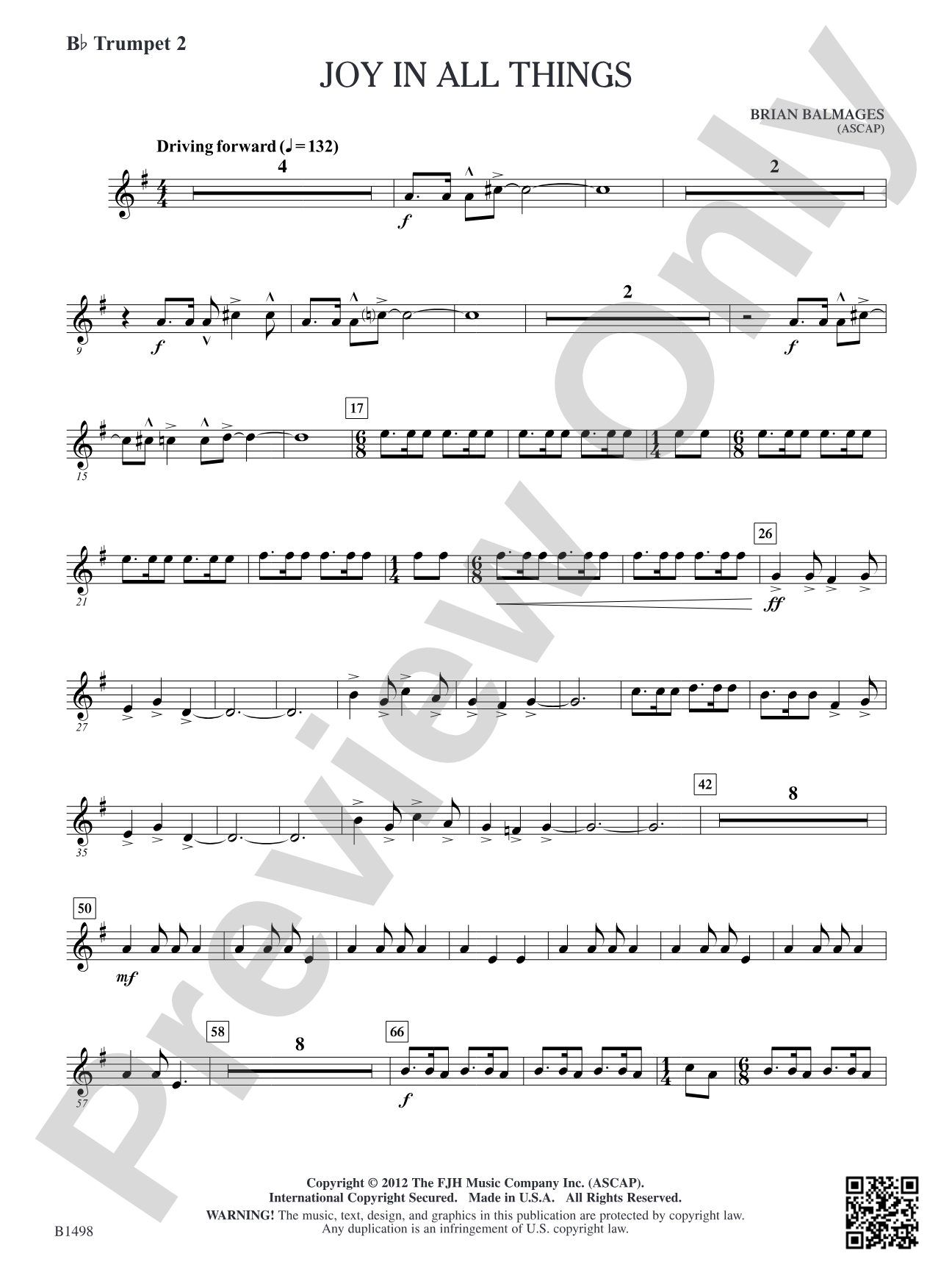 Joy in All Things: B-flat Trumpet 2