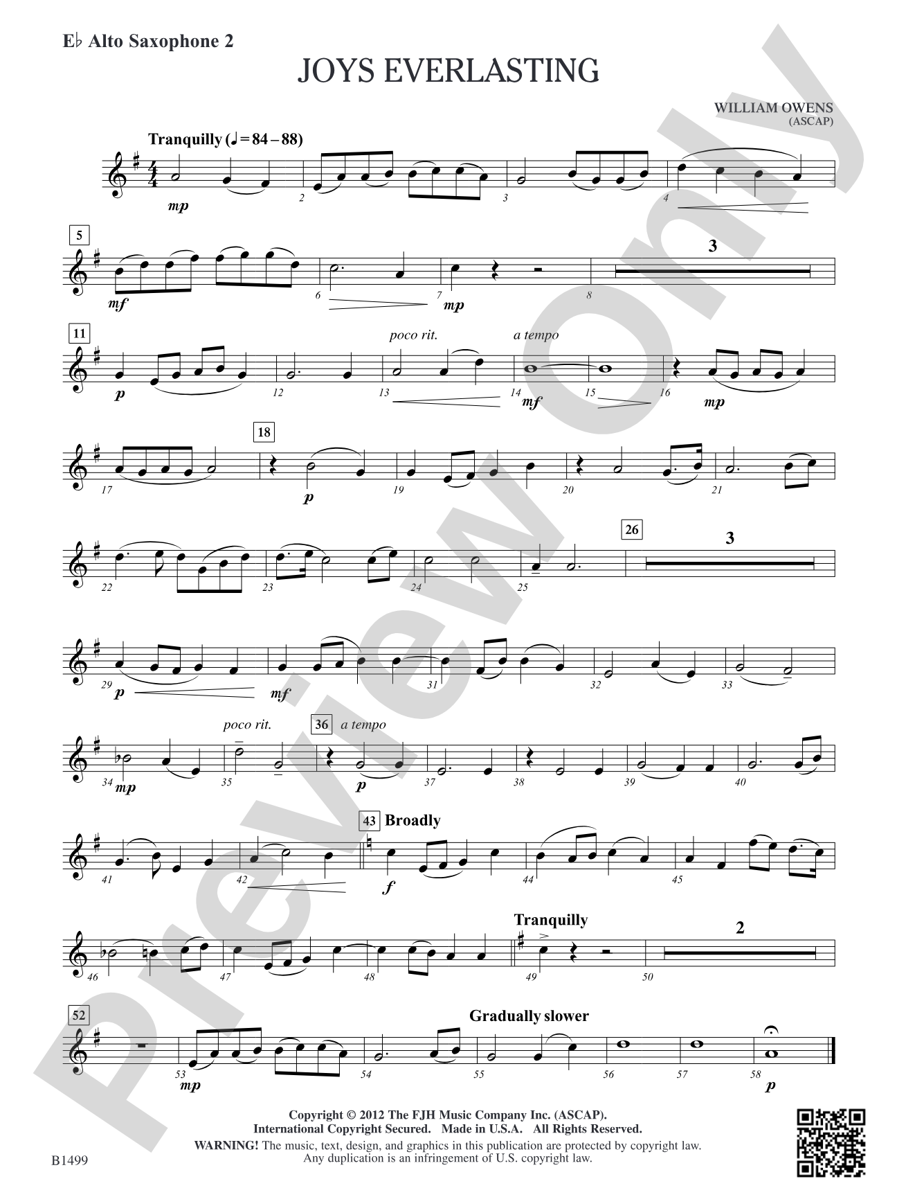 Joys Everlasting: E-flat Alto Saxophone 2
