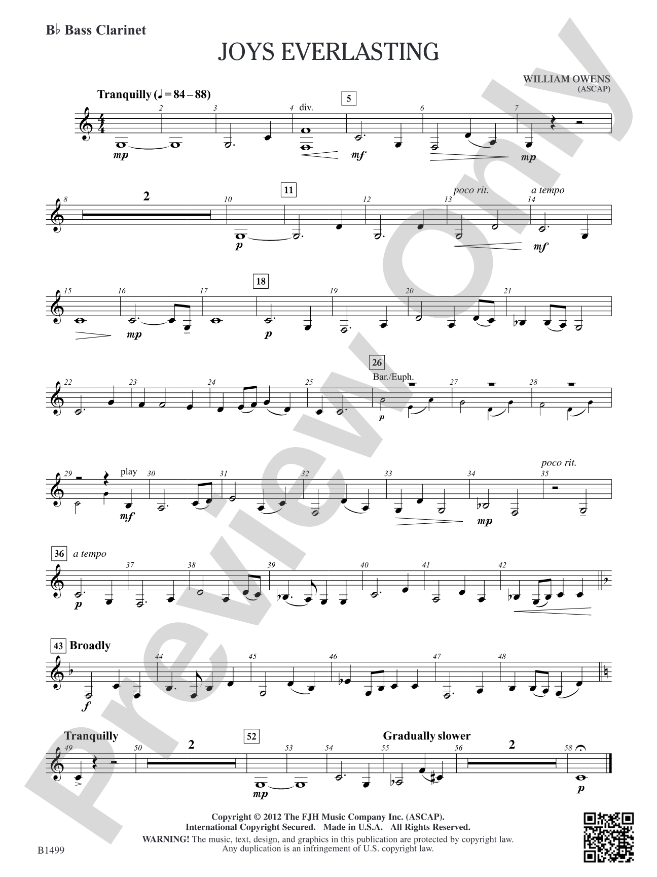 Joys Everlasting: B-flat Bass Clarinet