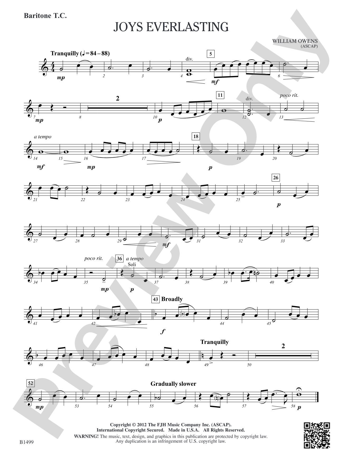 Joys Everlasting: Baritone T.C.