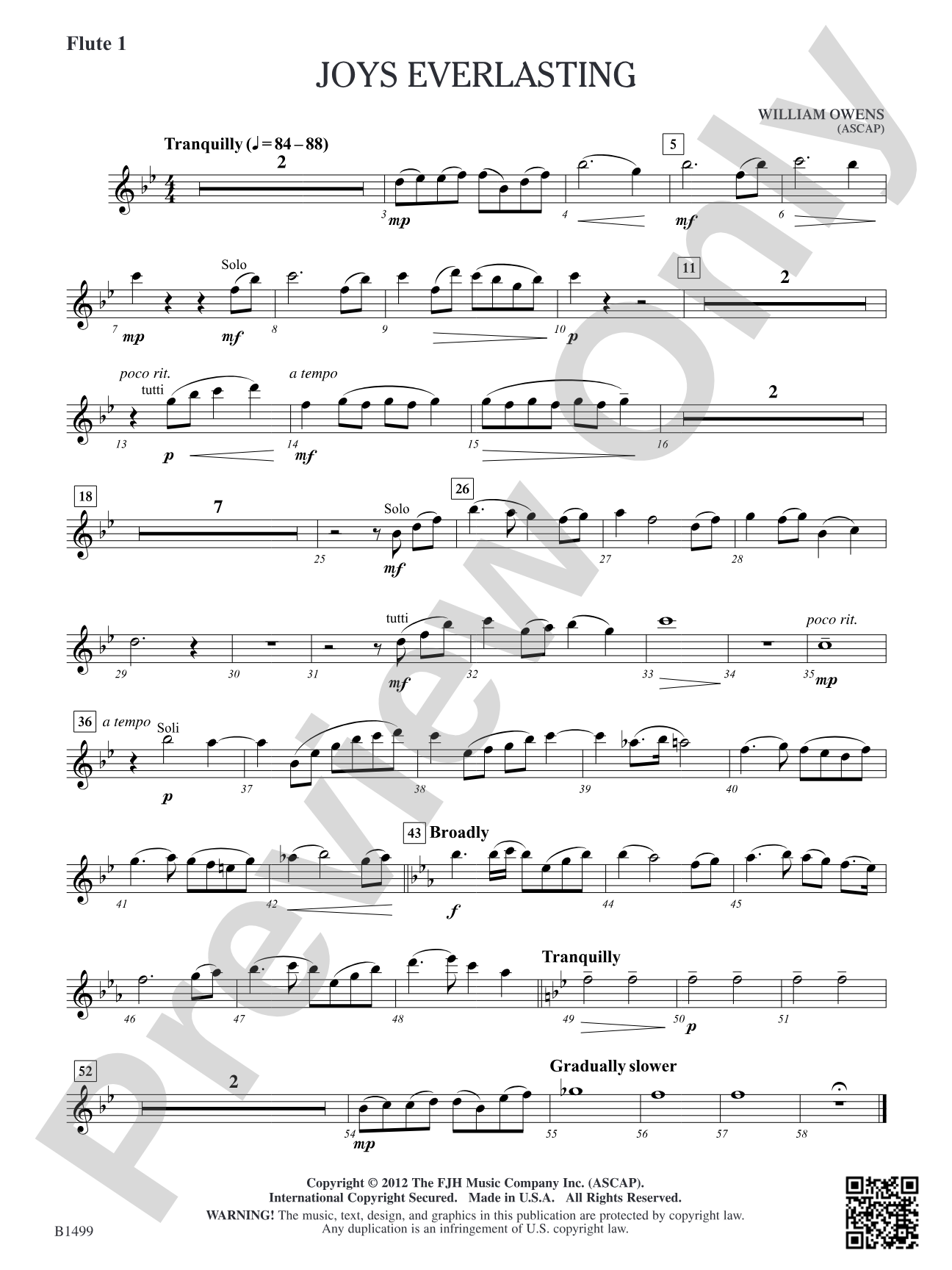 Joys Everlasting: Flute 1