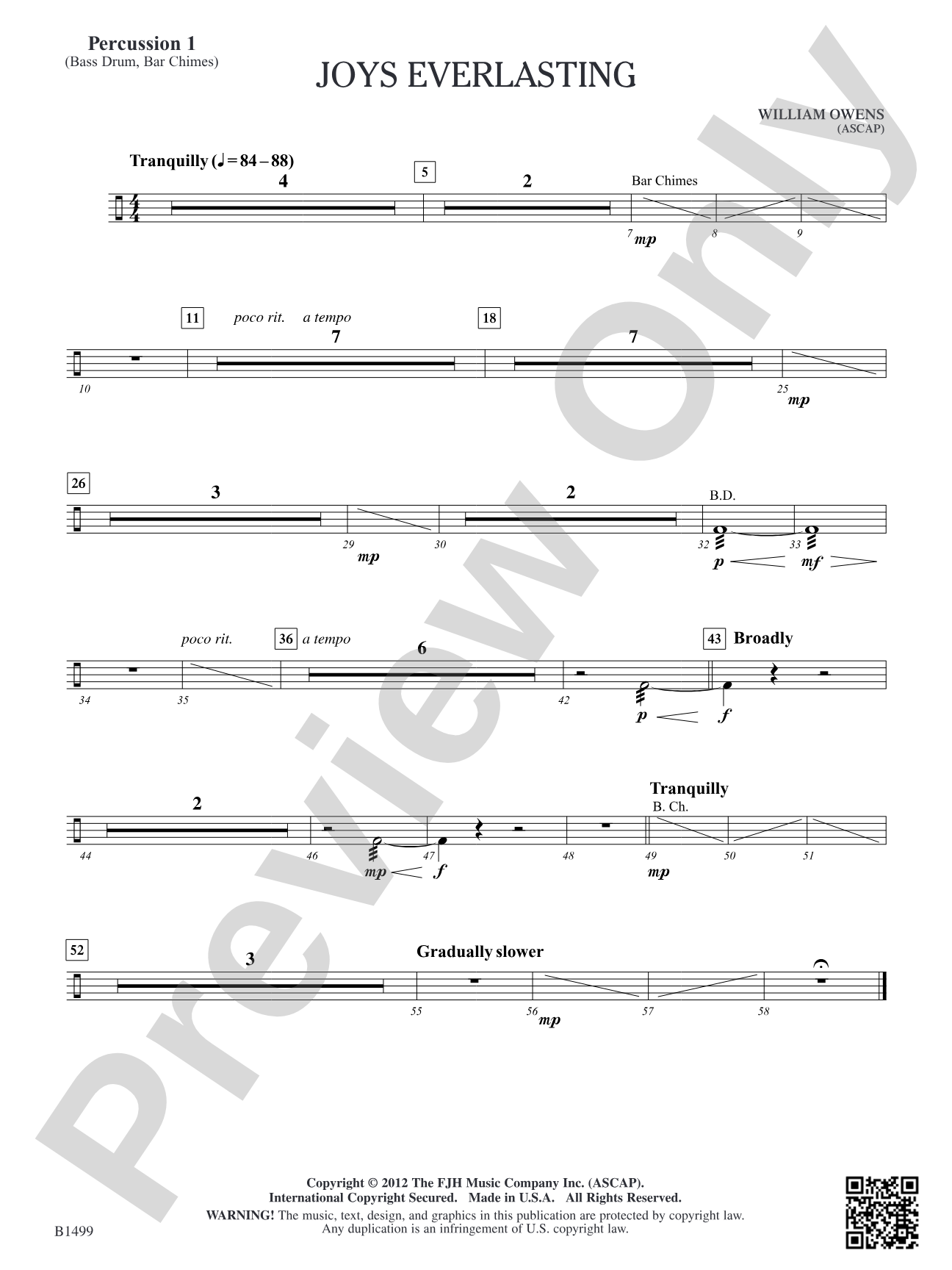 Joys Everlasting: Percussion 1
