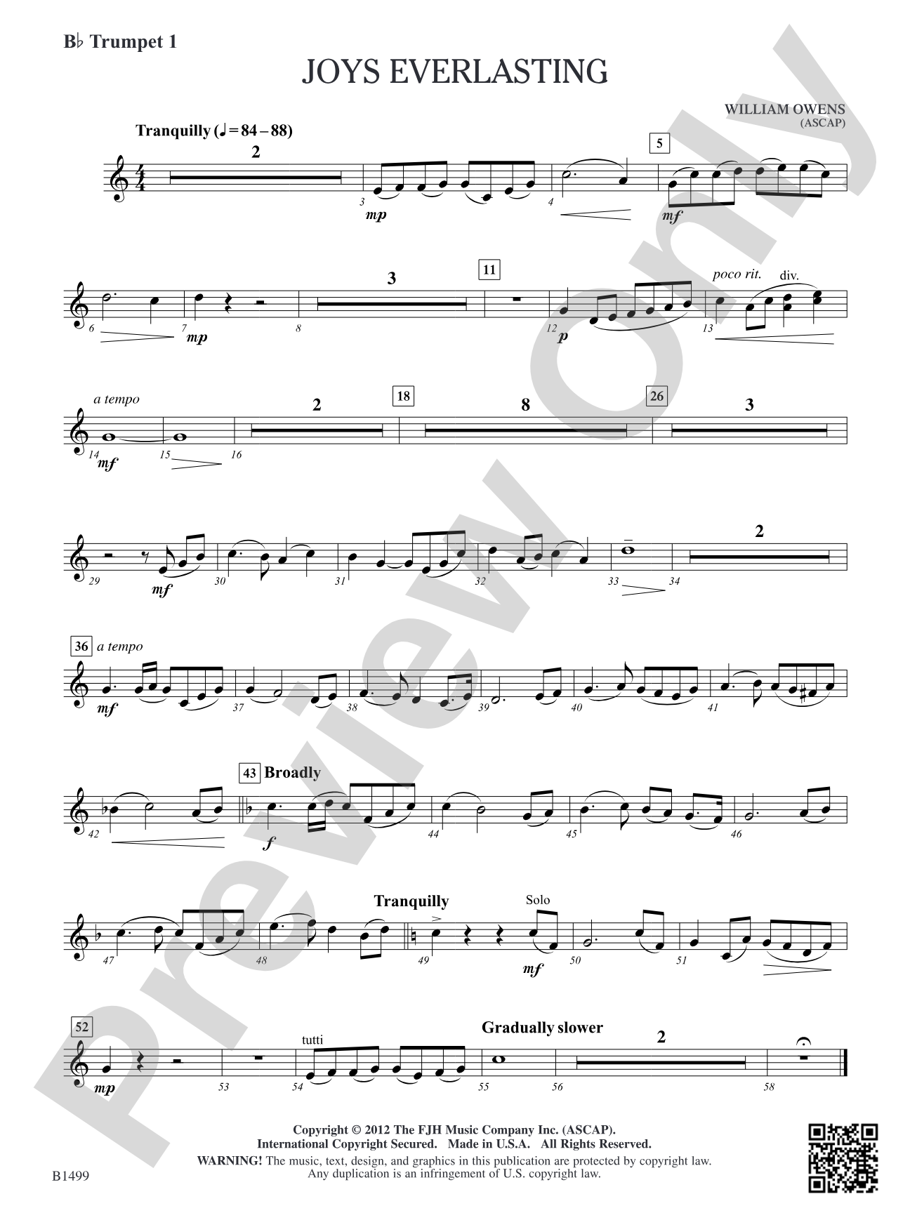 Joys Everlasting: B-flat Trumpet 1
