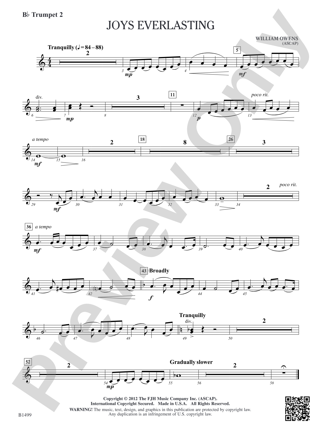 Joys Everlasting: B-flat Trumpet 2