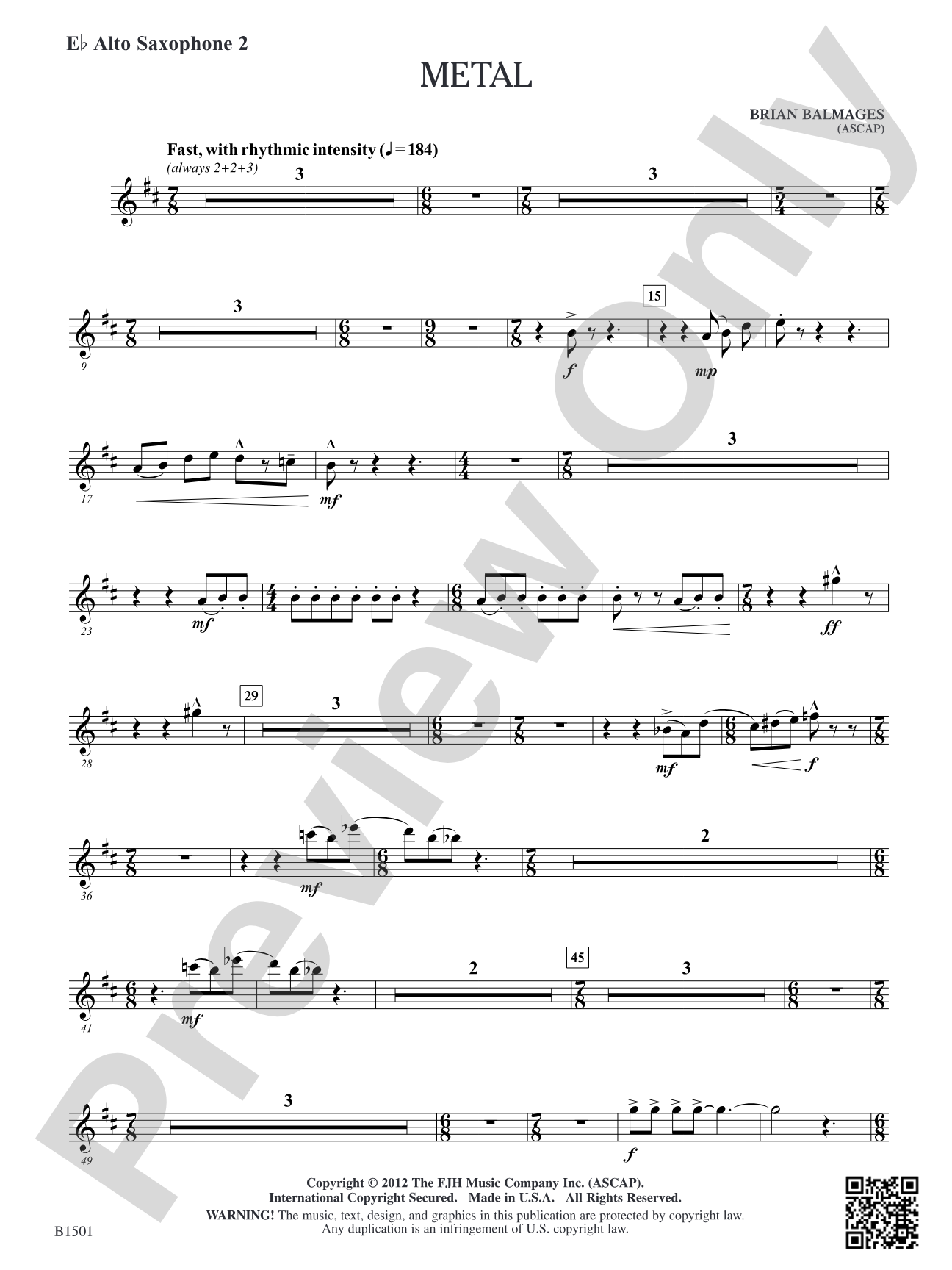 Metal: E-flat Alto Saxophone 2