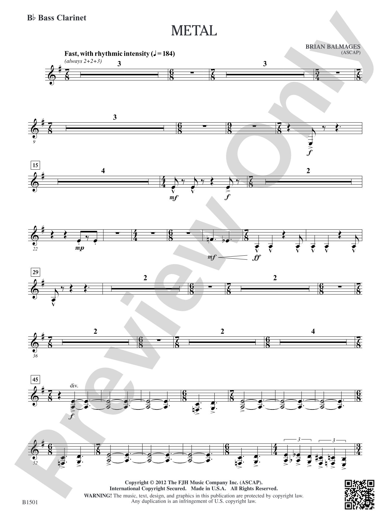 Metal: B-flat Bass Clarinet
