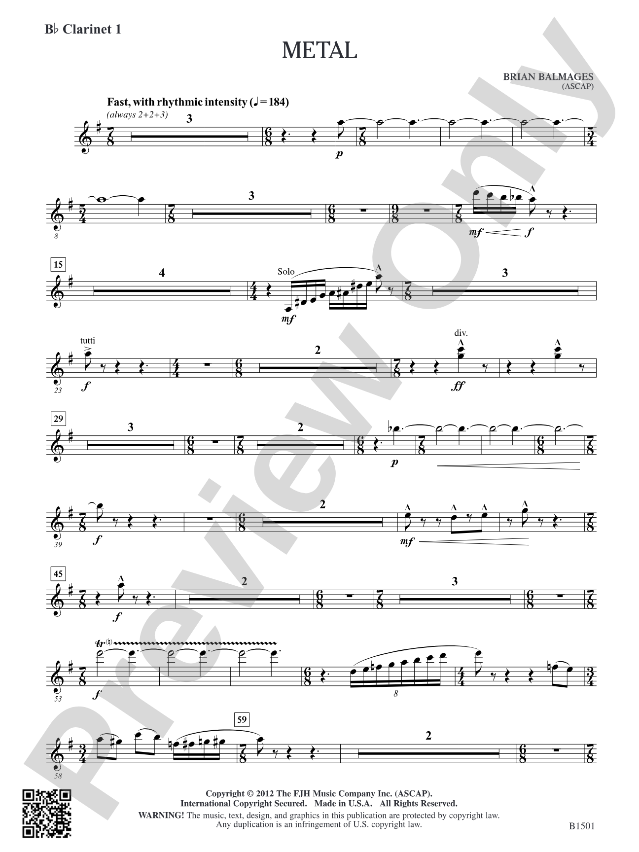 Metal: B-flat Clarinet 1