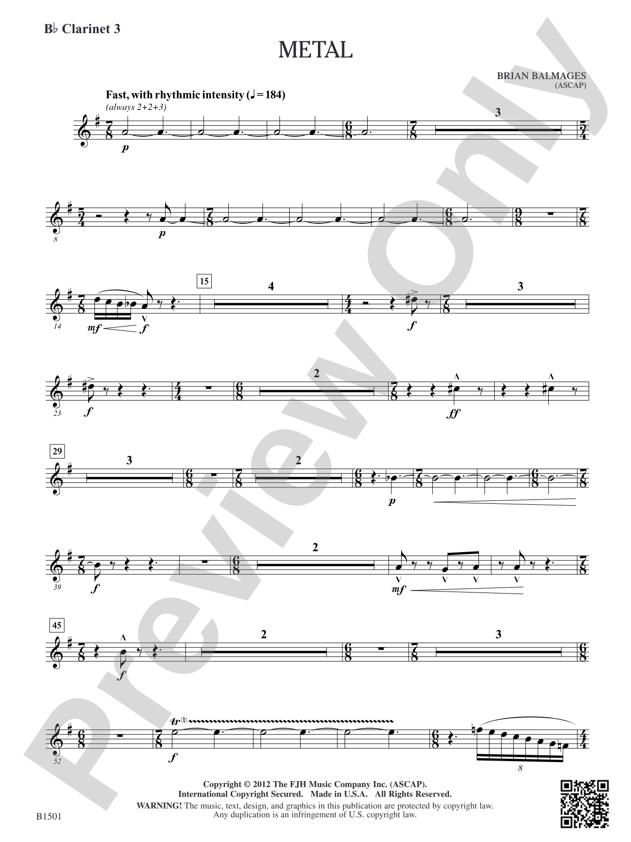 Metal: B-flat Clarinet 3