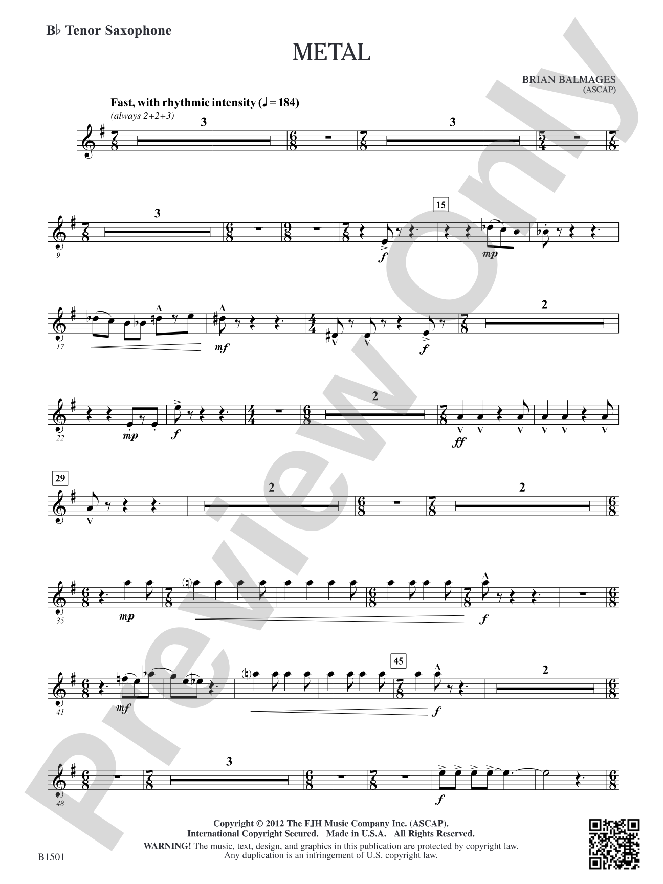 Metal: B-flat Tenor Saxophone