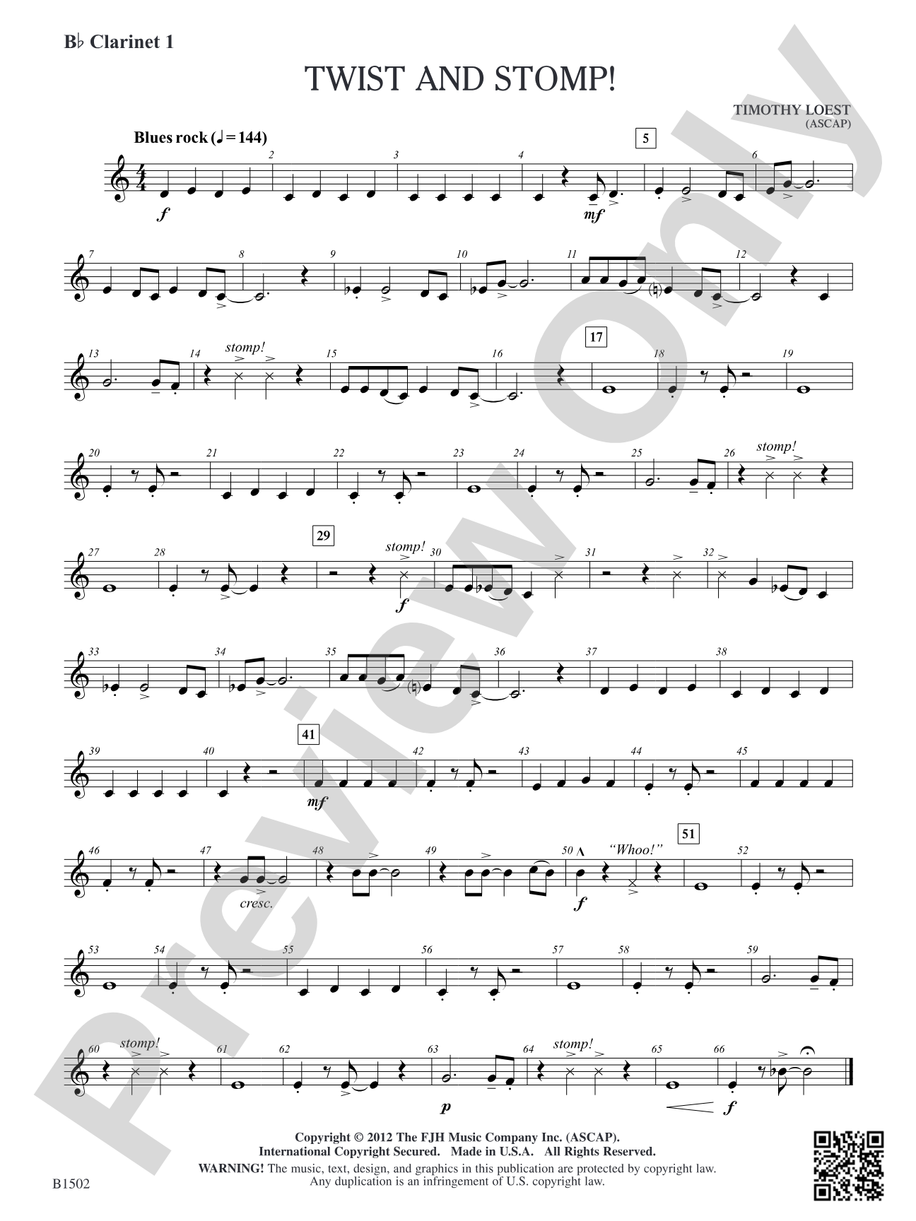 Twist and Stomp!: B-flat Clarinet 1