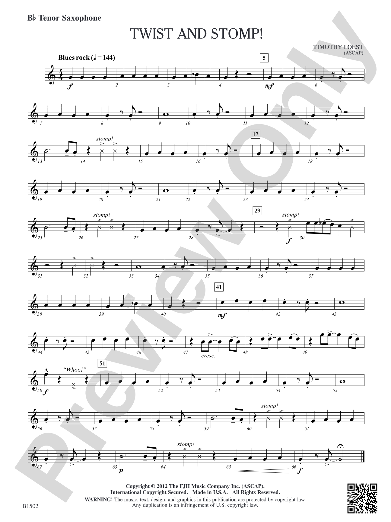 Twist and Stomp!: B-flat Tenor Saxophone