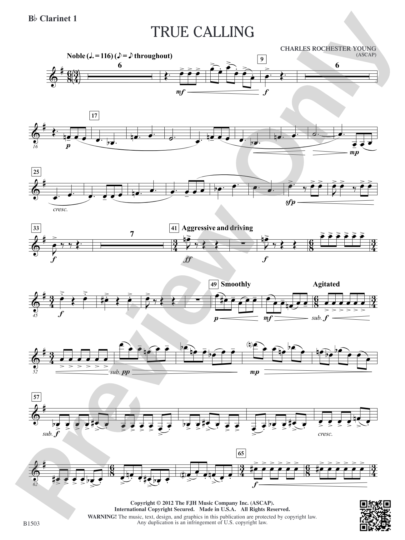 True Calling: B-flat Clarinet 1