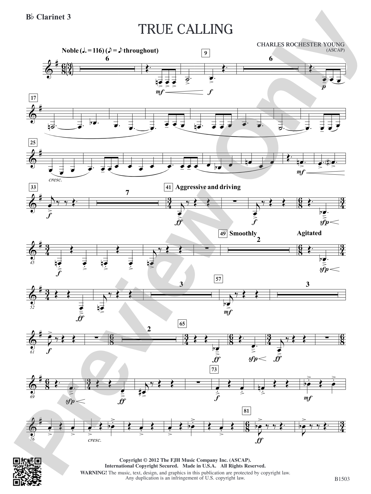 True Calling: B-flat Clarinet 3
