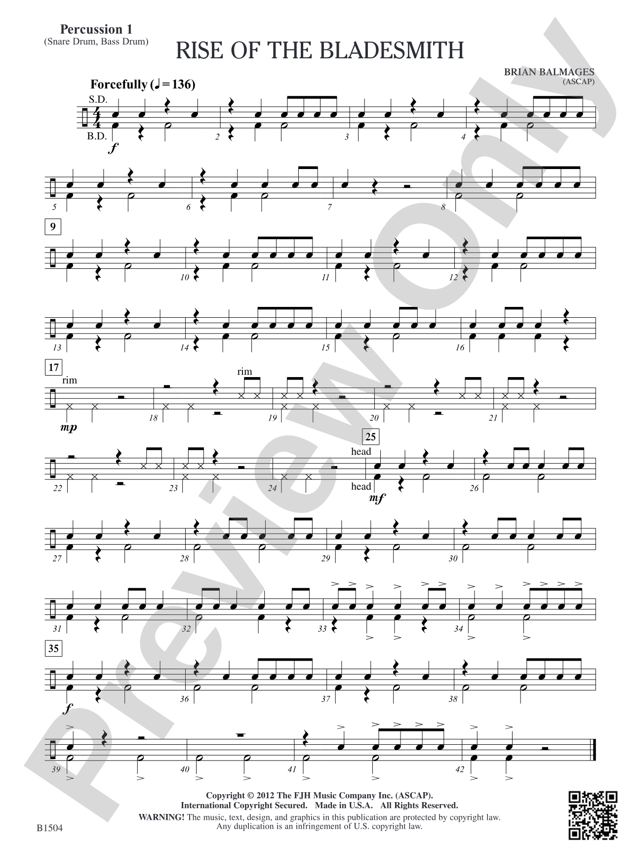 Rise of the Bladesmith: Percussion 1
