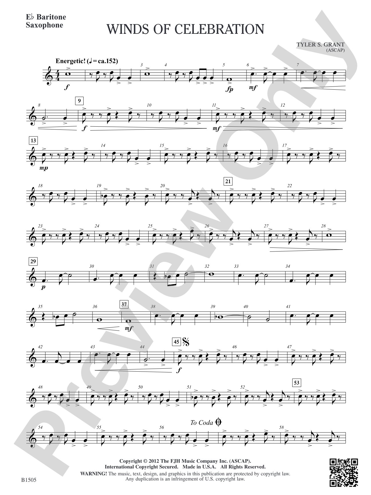 Winds of Celebration: E-flat Baritone Saxophone