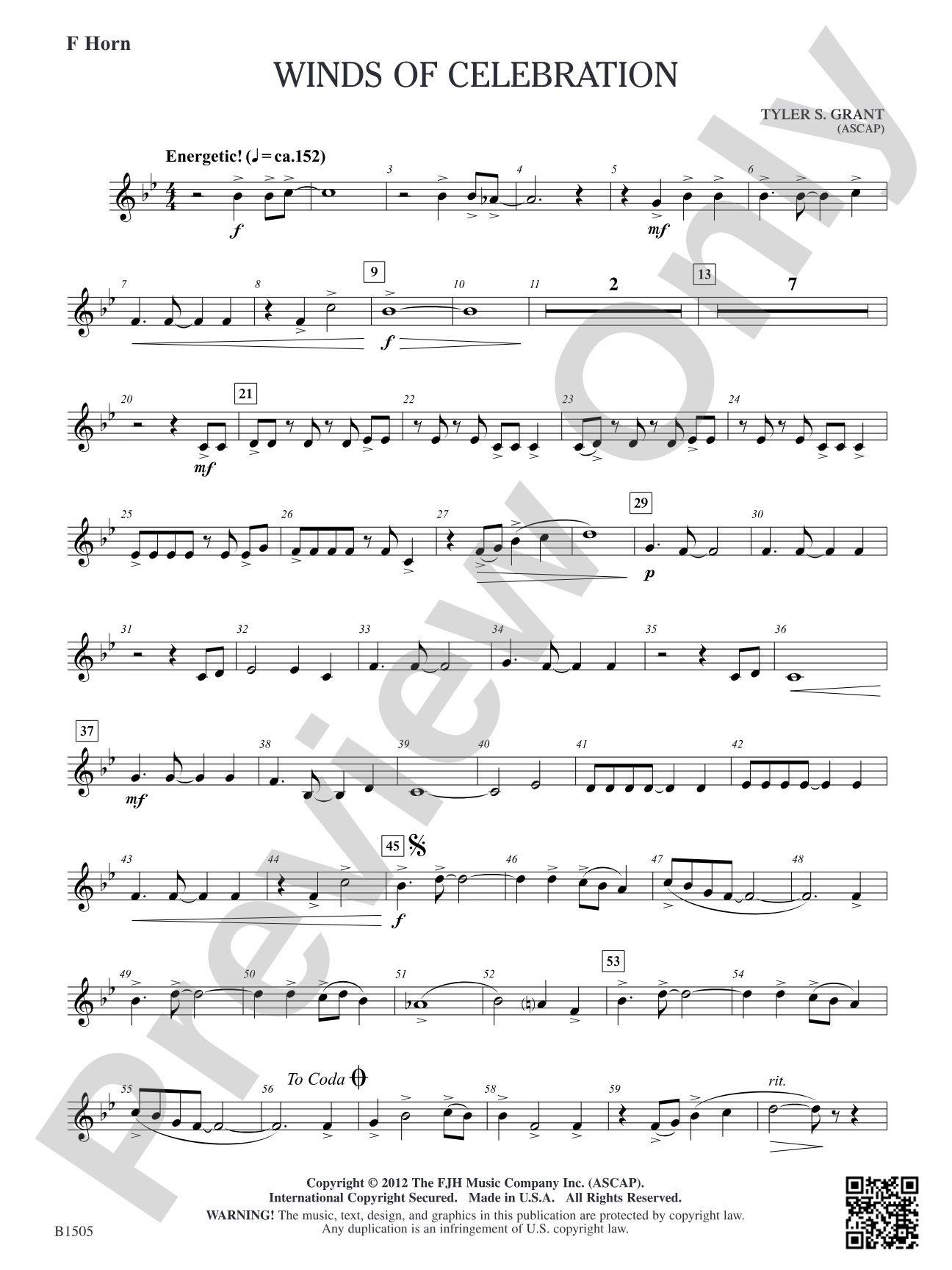 Winds of Celebration: F Horn